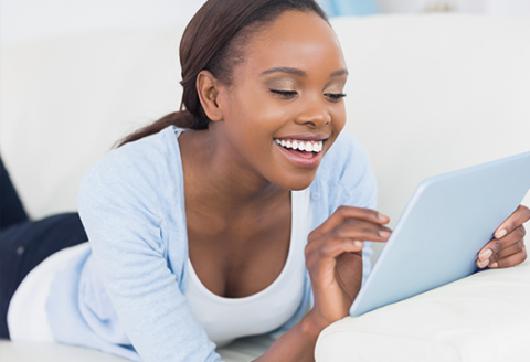 woman using a tablet